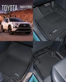 img 3 attached to 🚗 Custom Fit 3D MAXpider All-Weather Car Floor Mat for Toyota RAV4 RAV-4 Hybrid 2019-2022, Kagu Series, Black - 1st & 2nd Row Floor Liners