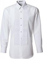 мужская белая классическая рубашка-смокинг с отложным воротником и плиссированным воротником 1/4 дюйма от tuxgear логотип