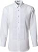men's white 1/4 inch pleated laydown collar tuxedo dress shirt by tuxgear logo