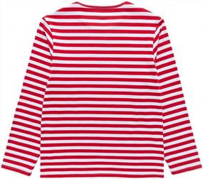 img 3 attached to Striped Long-Sleeve Tee Shirts For Girls And Plain Layer Shirts For Boys - Regular Fit (Ages 3-12 Years) By UNACOO