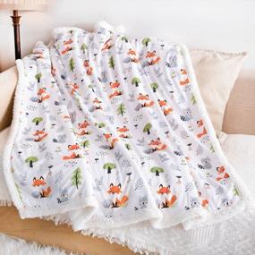 img 1 attached to BORITAR Sherpa Throw Blanket Super Soft Warm Ultra Luxurious Fleece Blanket For Baby Children Teens, Young Girls Or Adult Minky Blanket With Sherpa Plush Backing (50 X 60 Inch , Lovely Fox)