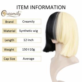 img 3 attached to Transform Your Look With Half Blonde And Half Black 2-Tone Cosplay Wig - Straight Style With Free Mesh Cap Included