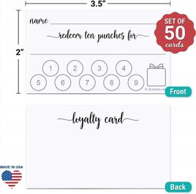 img 3 attached to 50-Pack Customer Loyalty Reward Card 3.5" X 2", Business Card Size, Redeem 10 Punches Or Visit For Prize, White - 321Done Punch Cards