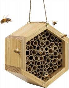 img 4 attached to Boost Your Garden'S Pollination With KIBAGA'S Handmade Bamboo Mason Bee House - A Haven For Productive And Peaceful Bee Pollinators!
