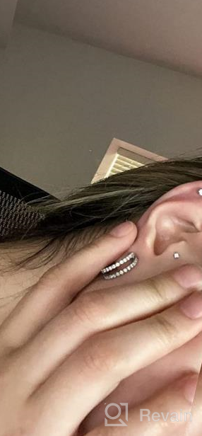 img 1 attached to Stunning CZ Labret Cartilage Tragus Monroe Lip Nose Helix Studs: 3 Pairs Set of Stainless Steel Cubic Zirconia Earrings in 2mm, 3mm, 4mm Options review by Brent Rosecrans