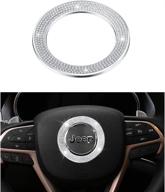 🚗 enhance your jeep's style with the 1797 compatible steering wheel emblem logo: bling accessories for cherokee, grand cherokee, compass - crystal, zinc, silver decoration логотип