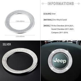 img 2 attached to 🚗 Enhance Your Jeep's Style with the 1797 Compatible Steering Wheel Emblem Logo: Bling Accessories for Cherokee, Grand Cherokee, Compass - Crystal, Zinc, Silver Decoration