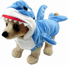 img 4 attached to Adorable Blue Shark Pet Costume, Mogoko Funny Dog Cat Shark Costumes for Halloween and Christmas, Animal Fleece Hoodie Warm Outfits Clothes - XL Size