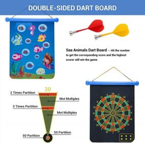 img 1 attached to Theefun Magnetic Dart Board Game Set: Perfect Party And Office Game For Kids - Double-Sided Dartboard With 8 Magnetic Darts And 8 Sticky Balls - Suitable For Boys And Girls 8-15 Years Old