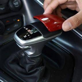 img 1 attached to Красная отделка ручки переключения передач ABS для Dodge Challenger Charger Durango 2015-2021 от Keptrim