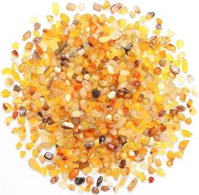 img 4 attached to 💛 Bofanio 1.1 lb Yellow Agate Gravel Chips: Crushed Crystal Quartz Pieces for Vases, Crafts & More!