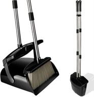 🧹 italian-made qjqbmai broom and dustpan set: stainless steel long handle, lightweight, with lid - perfect for home, kitchen, office use logo