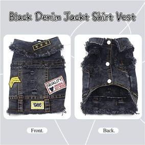 img 2 attached to 🐶 Stylish Pet Vest: DOGGYZSTYLE Dog Denim Jacket Hoodies for Small-Medium Dogs (M, Black Print)