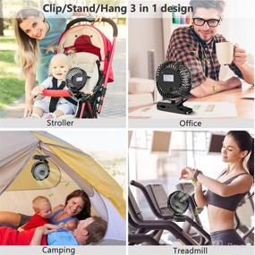 img 1 attached to 🔋 10,000mAh Portable Fan - Rechargeable Battery Operated Desk Fan with LED Light, 3 Modes, 360° Rotation - Personal USB Small Fan for Camping, Golf Cart, Indoor Gym, Treadmill, Office