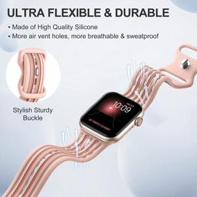 img 3 attached to Maledan Designer Bands - Stylish And Breathable Sport Straps For Apple Watch: Compatible With Series 8 To SE2, Suitable For Women And Men In Various Sizes