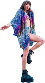 img 1 attached to 🌈 Holographic Festival Cover Up: Coachella Birthday Women's Clothing at Swimsuits & Cover Ups - Glam up your outdoor style!