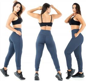 img 2 attached to Джоггеры для женщин с высокой талией, карманами, тренировочными спортивными штанами для йоги Женские зауженные брюки для отдыха