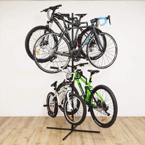 img 2 attached to CyclingDeal 2-4 Bike Bicycle Vertical Hanger Parking Rack Gravity Floor Storage Stand For Garages Or Apartments