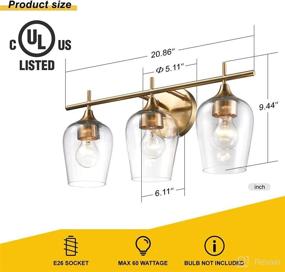 img 2 attached to Hamilyeah Gold Bathroom Vanity Light Fixture: Modern Wall Mount Lighting with Glass Shade Living Room