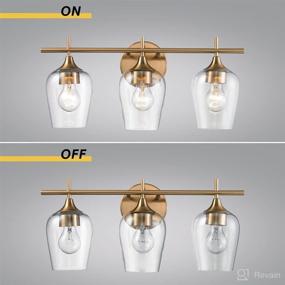 img 1 attached to Hamilyeah Gold Bathroom Vanity Light Fixture: Modern Wall Mount Lighting with Glass Shade Living Room