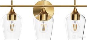 img 4 attached to Hamilyeah Gold Bathroom Vanity Light Fixture: Modern Wall Mount Lighting with Glass Shade Living Room