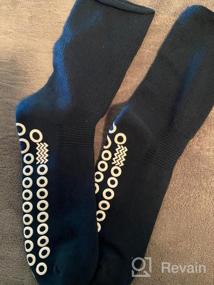 img 8 attached to Нескользящие носки для экипажа - JSPA Anti Slip 4 пары для занятий йогой Barre, пилатесом, мужчинами, женщинами с опухшими ногами, диабетом и отеками