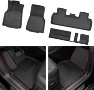 🚗 waterproof all weather floor liners for tesla model y 7 seater 2022 2021 – taptes accessories for trunk and frunk, compatible with model y cargo liner логотип