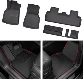 img 4 attached to 🚗 Waterproof All Weather Floor Liners for Tesla Model Y 7 Seater 2022 2021 – TAPTES Accessories for Trunk and Frunk, Compatible with Model Y Cargo Liner