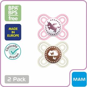 img 2 attached to MAM Perfect Baby Pacifier, Patented Nipple, Developed With Pediatric Dentists & Orthodontists, Girl, 0-3 Months (Pack Of 2)