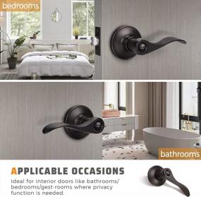 img 2 attached to KNOBWELL 10 Pack Oil Rubbed Bronze Door Handle, Privacy Door Lever Bed And Bath Leverset Lockset, Oil Rubbed Bronze Finish, Universal Handing, Drop Lever Shape