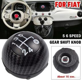 img 1 attached to Carbon Fiber Inner Gear Shift Knob Replacement for Fiat 500 (2013-2018) - Manual 5 Speed Transmission | Car Accessories