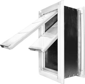 img 4 attached to Double Flap Endura Flap Pet Door for Walls - Extra Insulated, Cold Weather Dog Door with Aluminum Frame, Telescoping Tunnel, Locking Cover - Available in Small, Medium, Large, Extra Large Sizes - White, Tan, Black Options