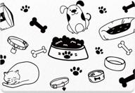 rest-eazzzy dog food mat, non-slip waterproof pet food mat, dishwasher dog mat for food and water, stop food spills and water bowl messes on floor, suitable for dogs, cats, and others, 10 patterns … logo