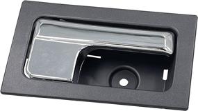 img 2 attached to 🚪 Chrome Inner Door Handle with Textured Black Finish Compatible with Ford F150 2009-2014