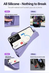 img 2 attached to 📱 Loncaster Car Phone Holder - Non-Slip Cell Phone Mat for Dashboards - Universal Desk Phone Stand for iPhone, Samsung, Android Smartphones, GPS Devices, and More (Purple)