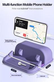 img 1 attached to 📱 Loncaster Car Phone Holder - Non-Slip Cell Phone Mat for Dashboards - Universal Desk Phone Stand for iPhone, Samsung, Android Smartphones, GPS Devices, and More (Purple)