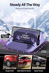 img 3 attached to 📱 Loncaster Car Phone Holder - Non-Slip Cell Phone Mat for Dashboards - Universal Desk Phone Stand for iPhone, Samsung, Android Smartphones, GPS Devices, and More (Purple)