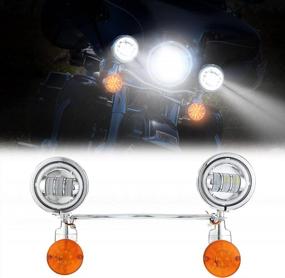img 4 attached to Обновите свой Harley Davidson: фары ближнего света OXMART для мотоциклов с прожектором, указателями поворота, противотуманными фарами и ангельскими глазками