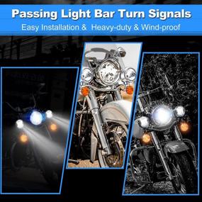 img 3 attached to Upgrade Your Harley Davidson: OXMART Motorcycle Passing Lights With Driving Spotlight, Turn Signals, Fog Light Headlamp, And Angel Eyes