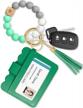 elastic silicone beaded keychain wallet with card holder, tassel, and wristlet for door moon access logo