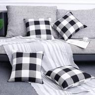 farmhouse chic: set of 4 buffalo check plaid throw pillow covers for home decor & living spaces! логотип
