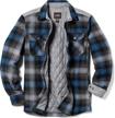 men's quilted flannel shirt jacket, all cotton lined outdoor coat with soft brushed fabric logo