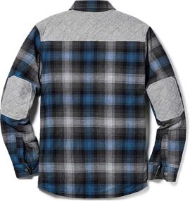 img 3 attached to Men'S Quilted Flannel Shirt Jacket, All Cotton Lined Outdoor Coat With Soft Brushed Fabric