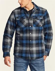 img 2 attached to Men'S Quilted Flannel Shirt Jacket, All Cotton Lined Outdoor Coat With Soft Brushed Fabric