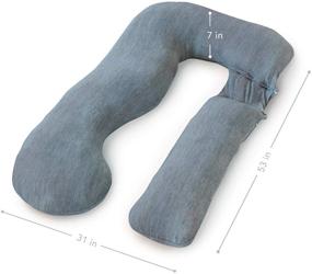 img 3 attached to 🌙 PharMeDoc Dark Grey Cooling Cover Replacement for U Shaped Pregnancy Body Pillow with Detachable Extension