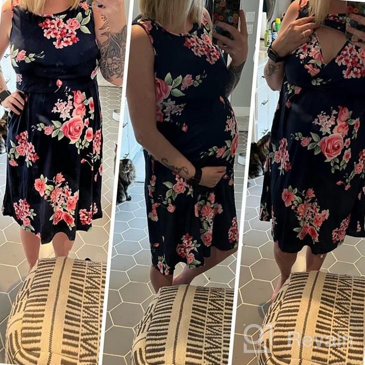 img 1 attached to Stylish And Comfortable Maternity And Nursing Dresses: OUGES Solid And Floral Collection For Breastfeeding Moms review by Meghan Saylor