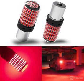 img 4 attached to Yifengshun 1156 LED Bulbs: Brilliant 3000 Lumens Red Brake Stop Lights for Car, RV, Trailer, Camper - 2PCS