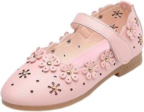 img 4 attached to Vokamara Flower Decoration Cutout Shoes Girls' Shoes : Flats