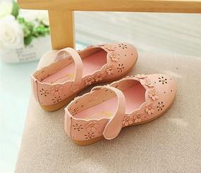 img 1 attached to Vokamara Flower Decoration Cutout Shoes Girls' Shoes : Flats