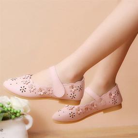 img 2 attached to Vokamara Flower Decoration Cutout Shoes Girls' Shoes : Flats